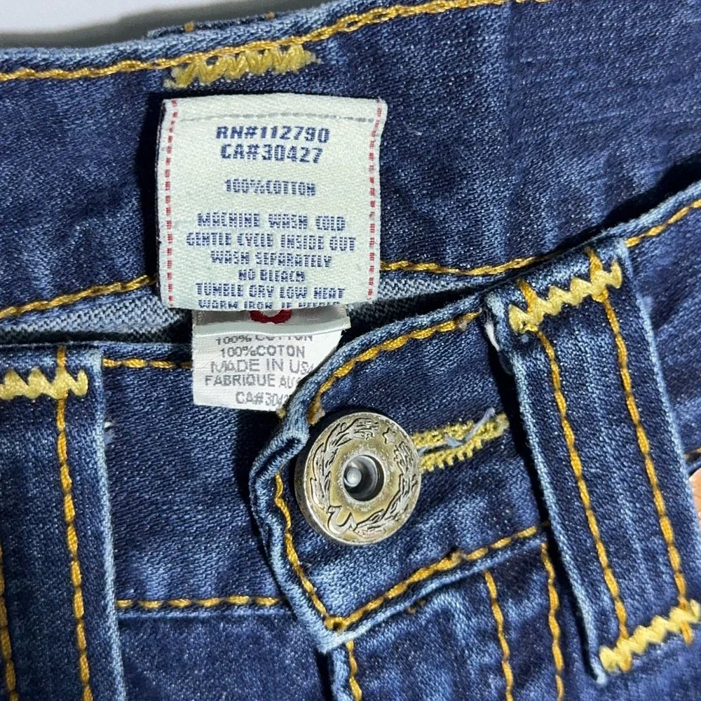 True Religion Billy Big T Y2K Distressed Jeans Mens Size 31 Blue Streetwear